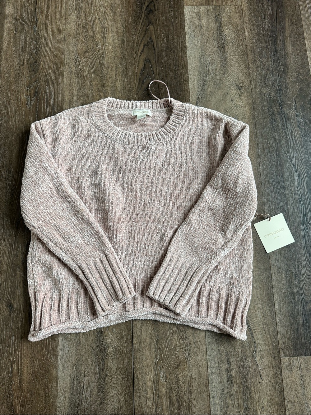 Cynthia Rowley Tan Blush Crewneck Sweater Women’s Size Large